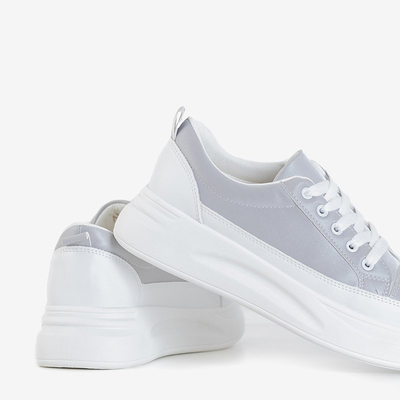 Baskets en cuir écologique pour femmes argentées de Metrodora - Footwear