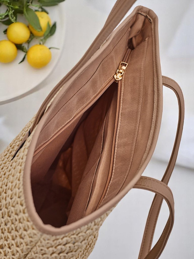 Royalfashion Grand sac à main en paille pour femme Solea Bag