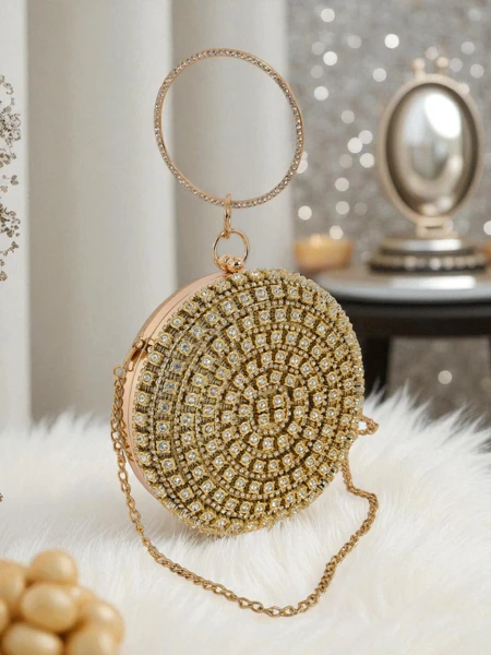 Royalfashion Pochette pour femme avec zircons Elira Noir