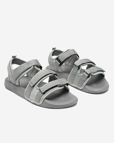 Sandales pour hommes gris clair avec velcro Crostal - Footwear