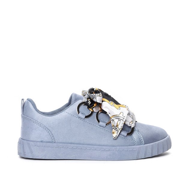 Jasnoniebieskie tenisówki ze wstążką Cindy- Obuwie