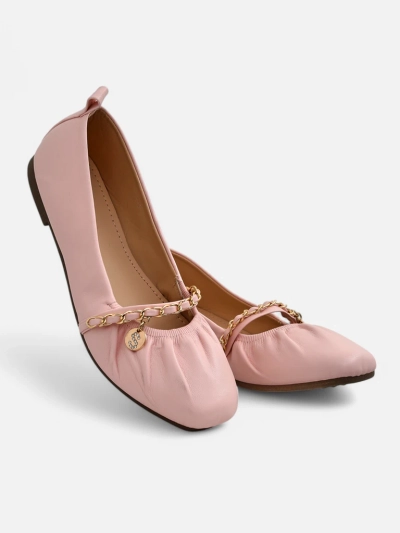 Ballerines roses Callista en cuir écologique avec chaîne – élégantes pour le printemps et l'été