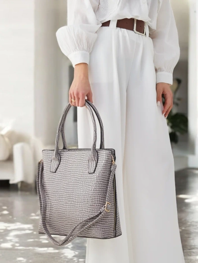 Royalfashion Sac à main laqué pour femmes avec embossage