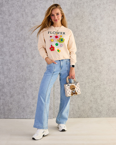 Royalfashion Sweat-shirt en coton à imprimé fin pour femme