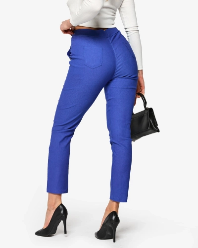 Pantalon teggings bleu pour femmes TAILLE PLUS- Vêtements