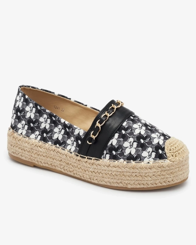 Espadrilles florales noires Azzaxi- Footwear