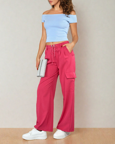 Royalfashion Pantalon large pour femme avec poches