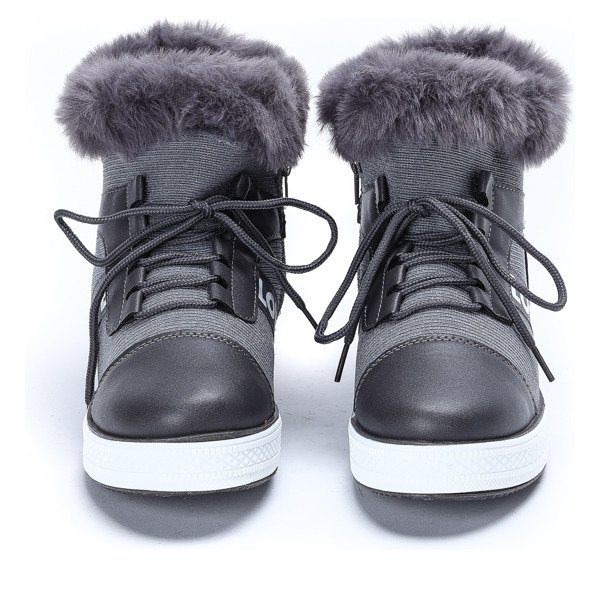 Szare buty sportowe z futerkiem Gracelyn- Obuwie