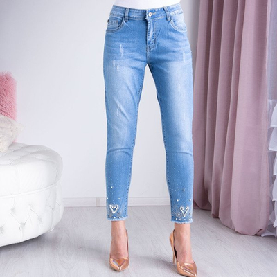 Jean bleu de coupe moyenne - Pantalon 1