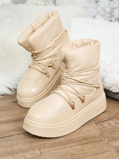 Royalfashion Bottes de neige à enfiler pour femme en beige Dabenda
