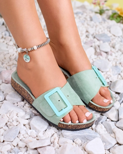 OUTLET Royalfashion Tongs en suédine écologique avec boucle Diviras