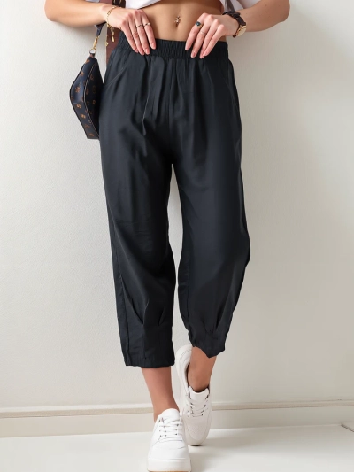 Royalfashion Pantalons en tissu simples pour femmes 7/8