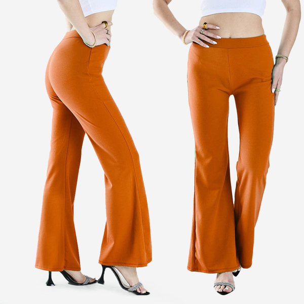 Pantalon large à clochettes pour femmes orange - Vêtements