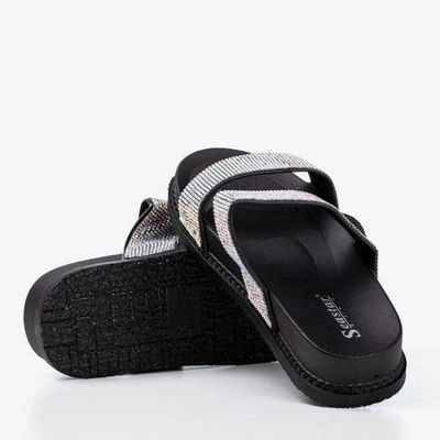 OUTLET Chaussons noirs avec zircones cubiques Bhista - Footwear