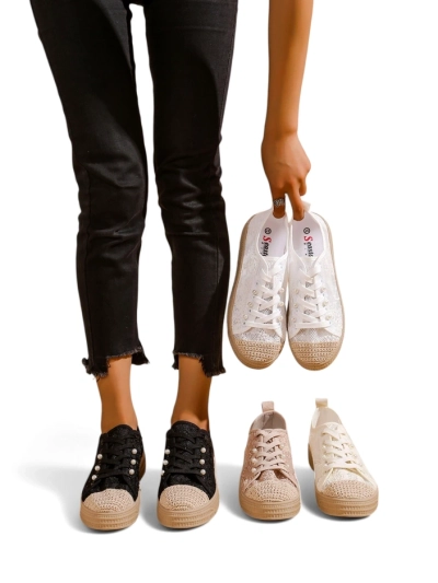 Baskets en dentelle pour femmes Royalfashion avec sequins Nille