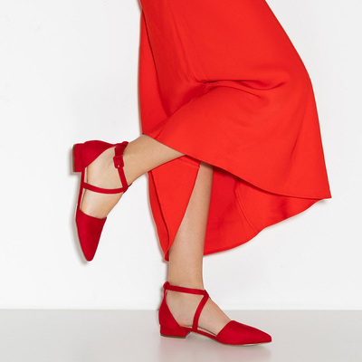 Ballerines plates femme rouges Lerma - Chaussures