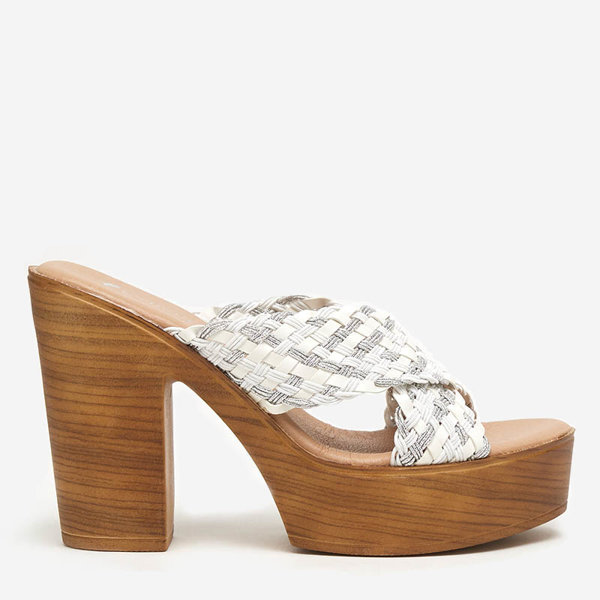 OUTLET Pantoufles pour femmes blanches sur un poteau haut Kotinso - Footwear