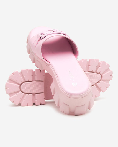 OUTLET Pantoufles violettes pour femmes sur une semelle plus épaisse Inza-Shoes