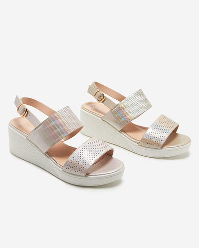 Sandales roses pour femmes sur un coin Velmisa - Chaussures