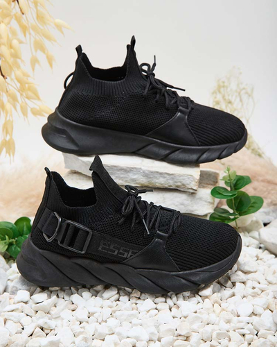 Esmeralda Sneakers Noires à Talon Plat