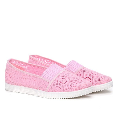 Różowe slip on Baolikang- Obuwie