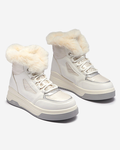 OUTLET Bottes lacées blanches pour femmes a'la snow boots Ojilen - Footwear