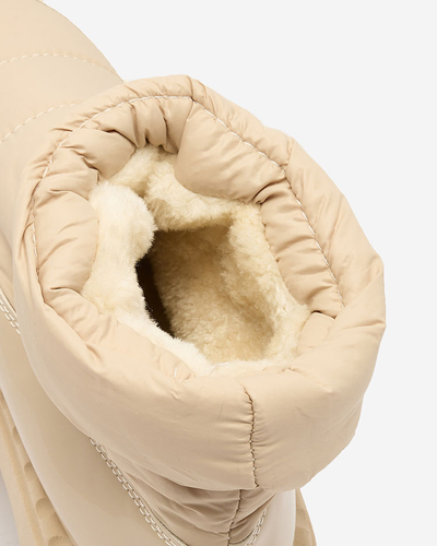 Royalfashion Bottes de neige à enfiler pour femme de couleur beige Ireda