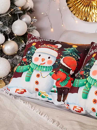 Royalfashion Housse de coussin décorative de Noël