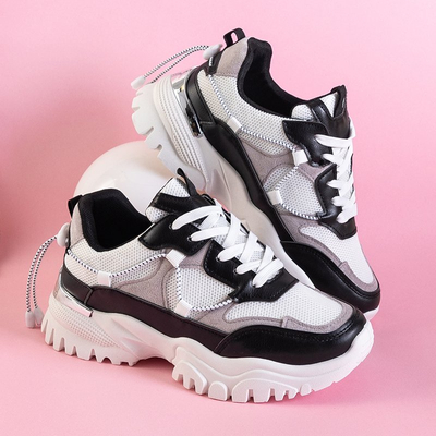 Chaussures de sport pour femmes blanches et noires Wiluna - Chaussures