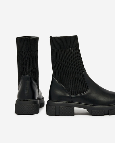 Royalfashion Bottes noires pour femmes avec maille Xandra