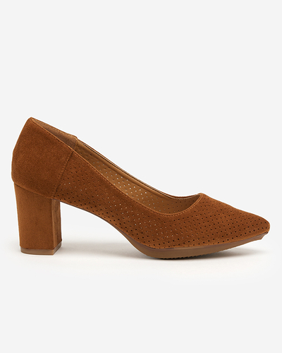 OUTLET Escarpins femme camel ajourés sur le poteau Kalirso - Footwear