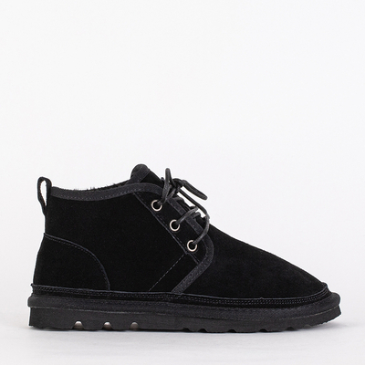 Bottines Enfant Luna Noires Daim Confortables pour l'Hiver