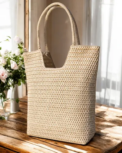 Royalfashion Grand sac en paille pour femmes été