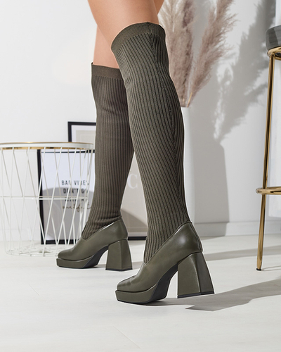 Bottes montantes vert foncé pour femmes Sarioga - Footwear