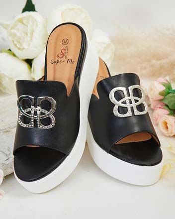 Royalfashion Tongs Sailme pour femme sur peau de chèvre