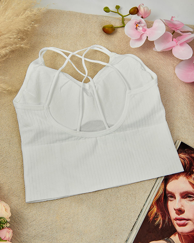 Royalfashion Soutien-gorge de sport pour femme avec zircons