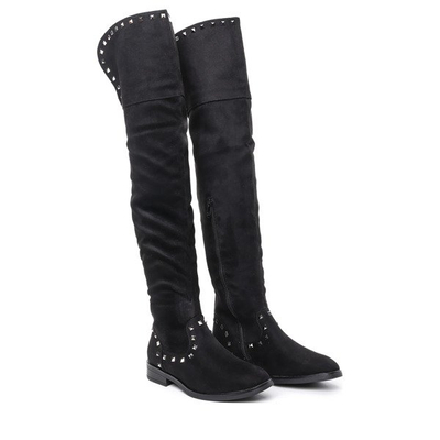 Czarne, długie kozaki Lucette- Obuwie