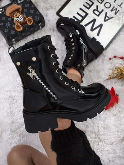 Bottines worker vernies pour femmes Seray