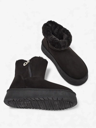 Bottines pour Femmes Aurora Noires en Cuir Écologique pour l'Hiver