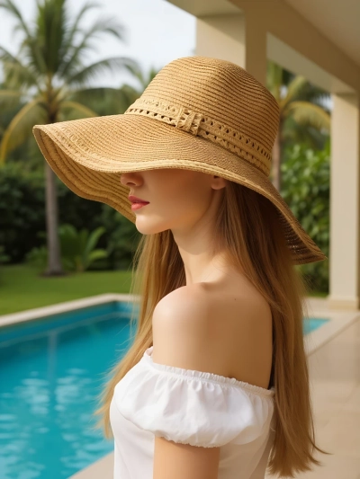 Chapeau de paille pour femme Royalfashion Falina