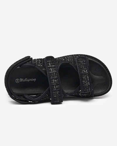 Sandales noires en tissu pour femme Desotty - Footwear