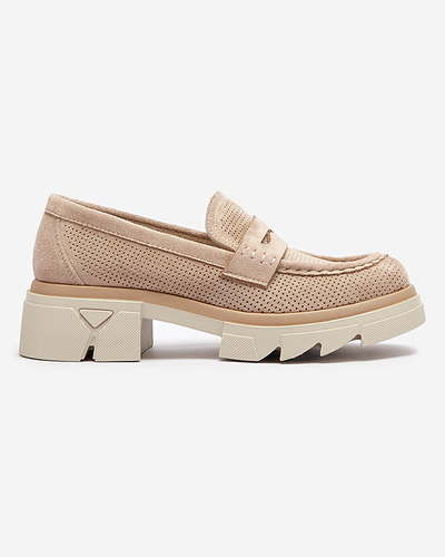 Mocassins ajourés pour femmes, marron clair, sur une semelle solide Ejina - Footwear