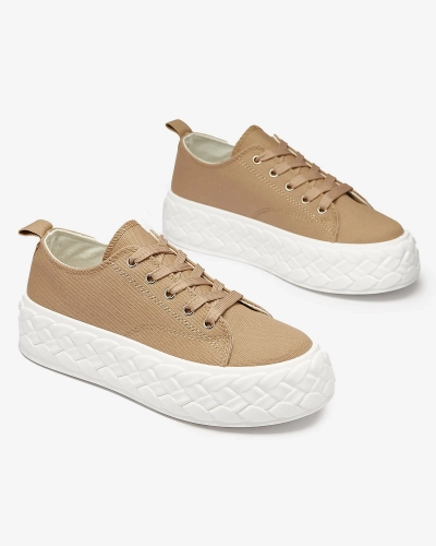 Baskets de sport marron clair à plateforme Saddol- Footwear