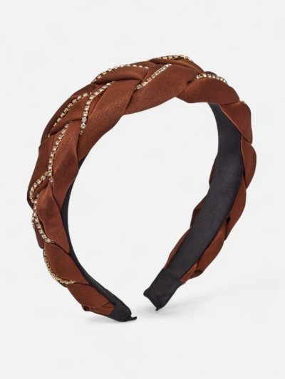 Royalfashion Serre-tête tressé orné de zircons