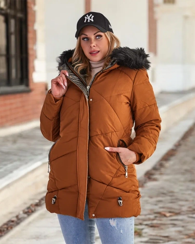 Royalfashion Veste d'hiver pour femme marron
