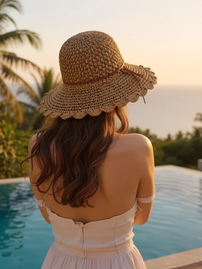 Royalfashion Chapeau de paille pour femme Whisper Bow