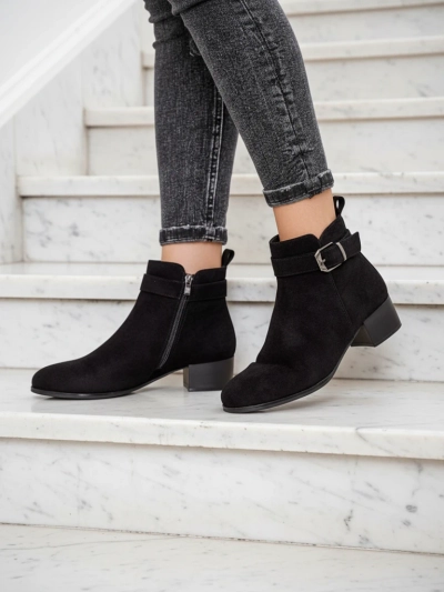 Bottines Elegante Nero en Cuir Écologique