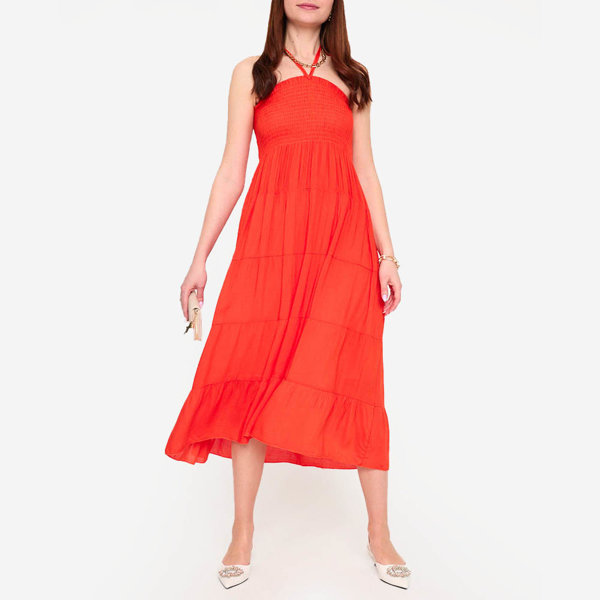 Robe midi grande taille orange - Vêtements