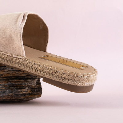 OUTLET Pantoufles Lamiya beiges pour femmes - Footwear