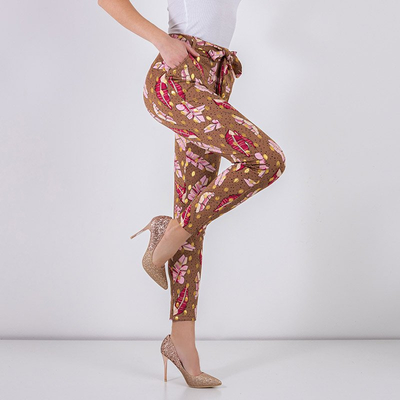Treggings plumes marron femme - Vêtements